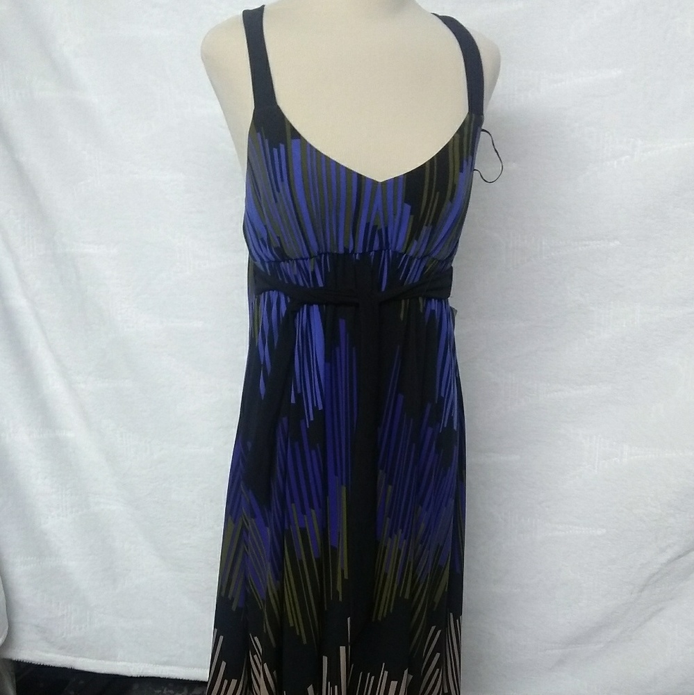Nine West Blue Print Cocktail Dress.
